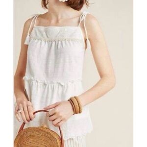 Anthropologie By April Tied White Lace Boho Tie Tassel Strap - XS - NWT